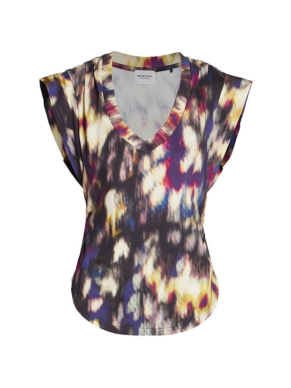 Womens Zilen Abstract-Print Cotton T-Shirt Product Image