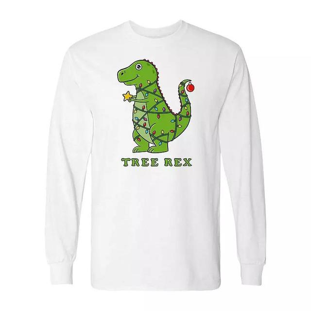 Mens Dinosaur Christmas Long Sleeve Graphic Tee Product Image