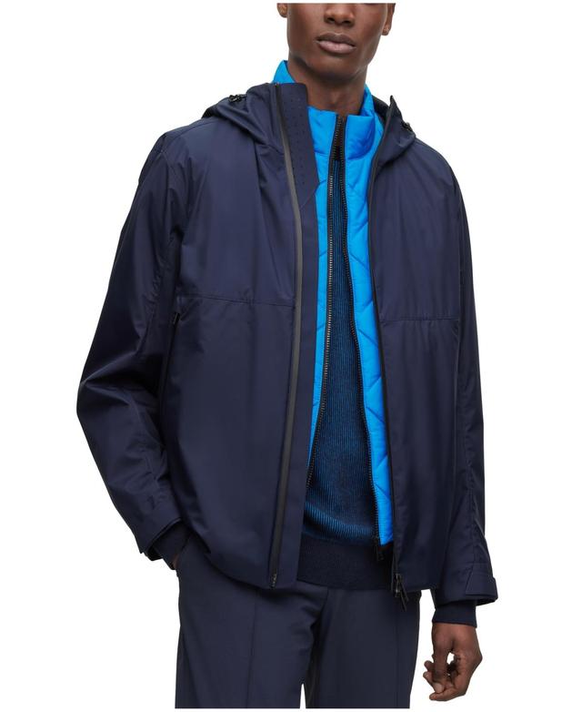 Mens Water-Repellent Regular-Fit Jacket In Lightweight Mixed Fabrics Product Image