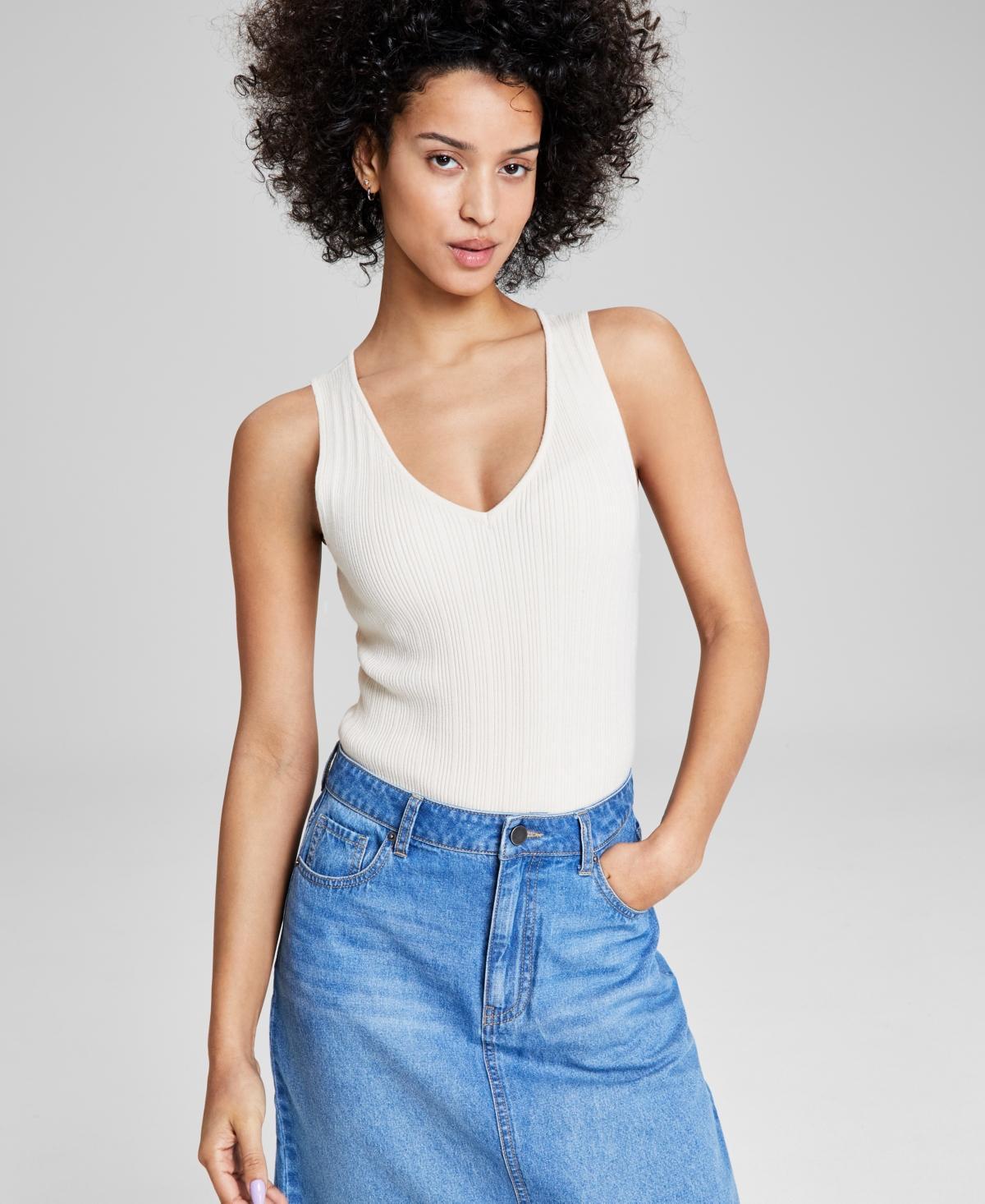 And Now This Womens Sleeveless Sweater V-Neck Bodysuit, Created for Macys Product Image