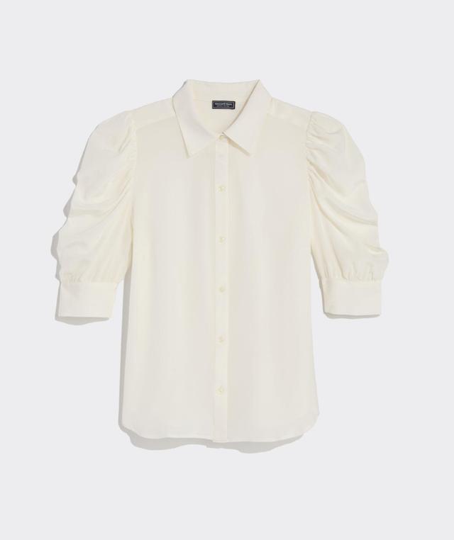 Puff-Sleeve Button-Front Blouse Product Image