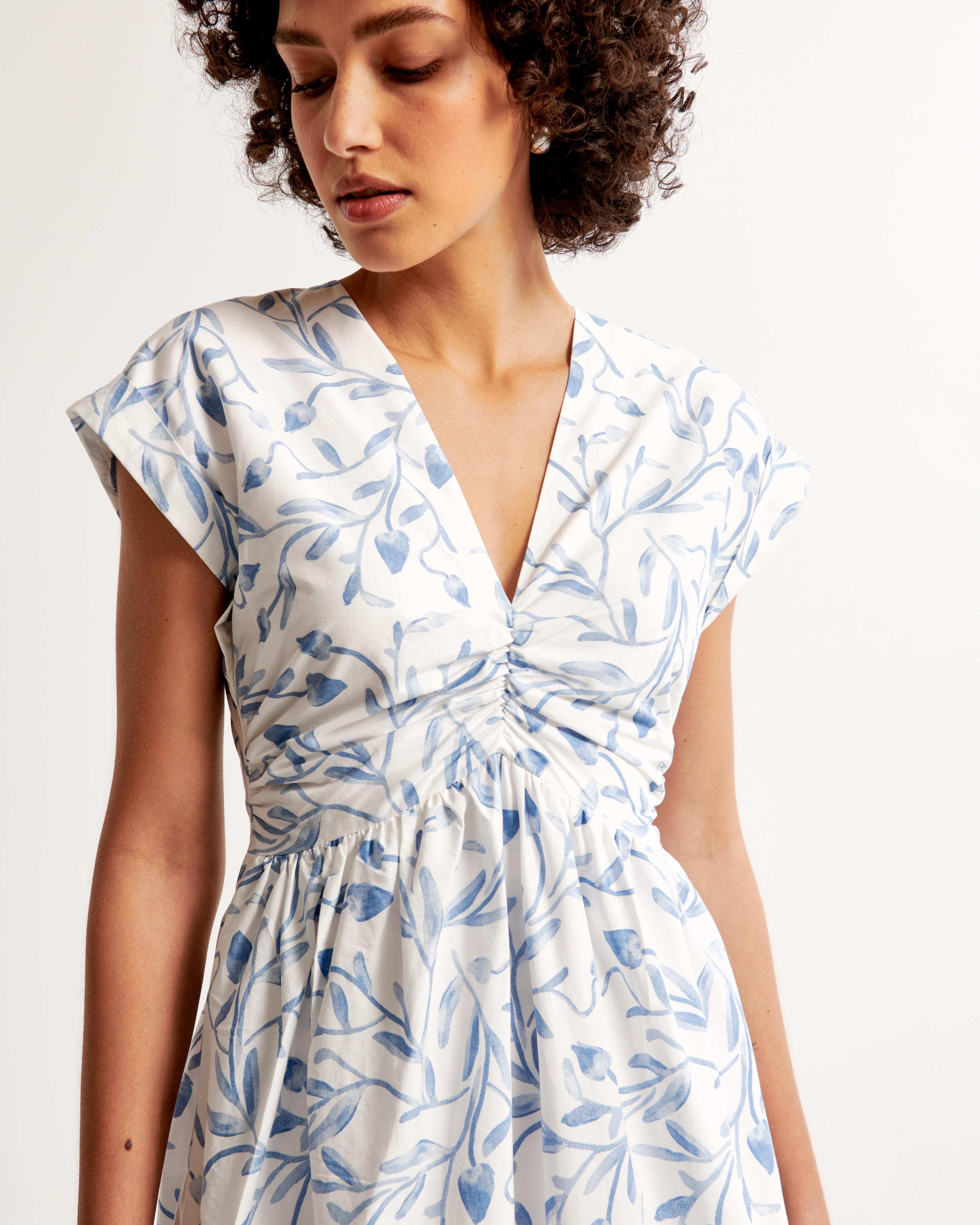 Cinch-Front Poplin Midi Dress Product Image