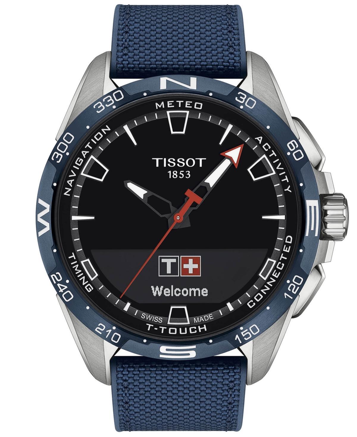 Tissot Mens T-Touch Connect Solar Beige Chronograph Fabric Strap Smart Watch Product Image