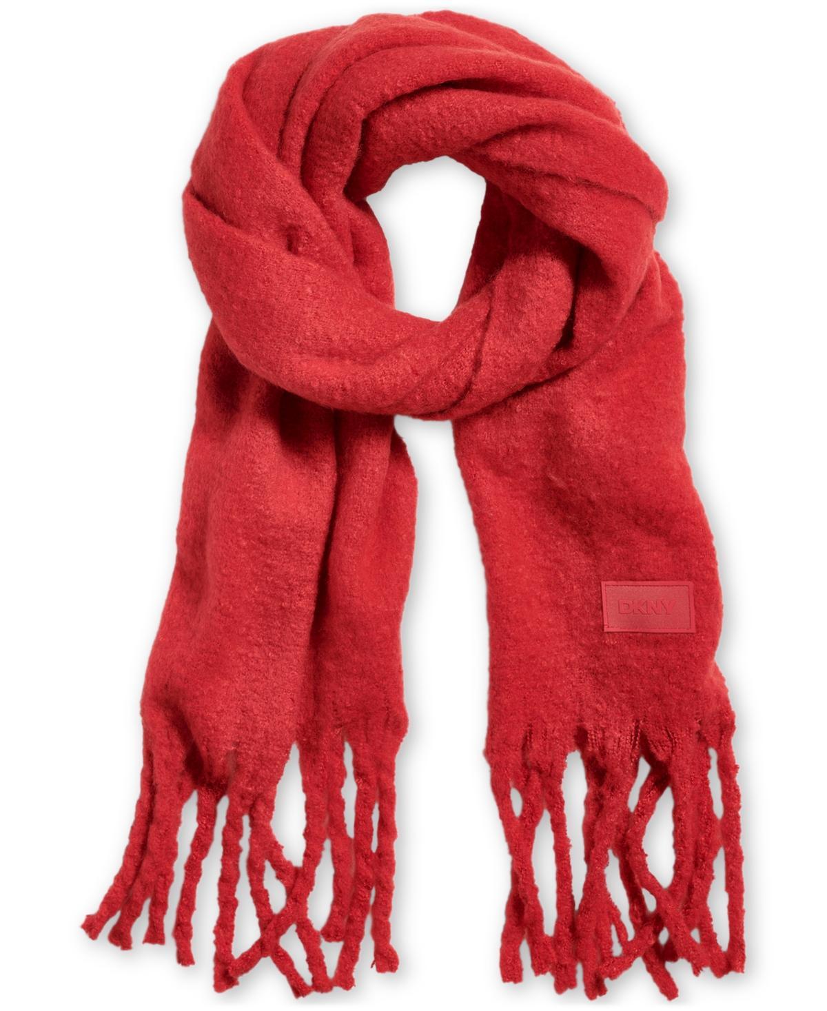 Dkny Womens Fluffy Solid Fringe-Trim Blanket Scarf product image