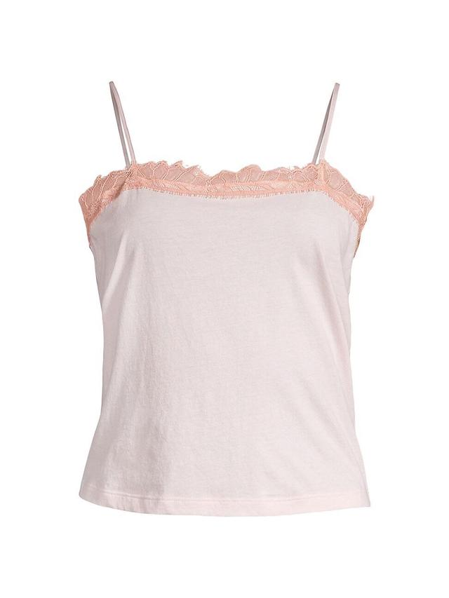 Womens Cotton & Lace Crop Cami Product Image