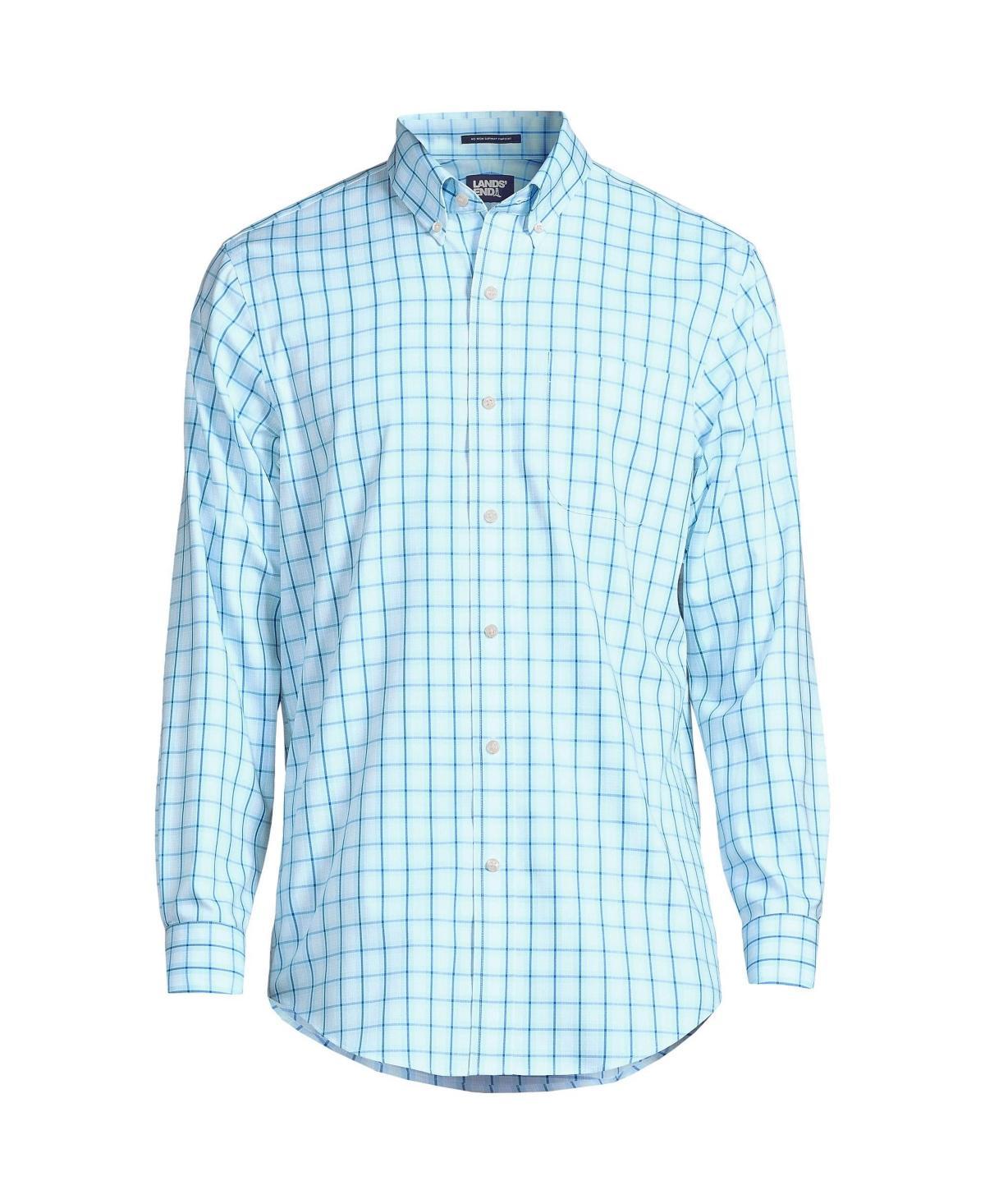 Lands End Mens Pattern No Iron Supima Pinpoint Button Down Collar Dress Shirt Product Image