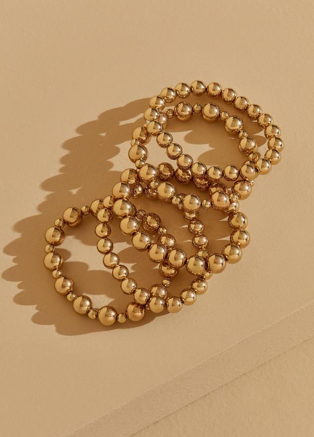 Gold Tone Beaded Bracelet Set Product Image