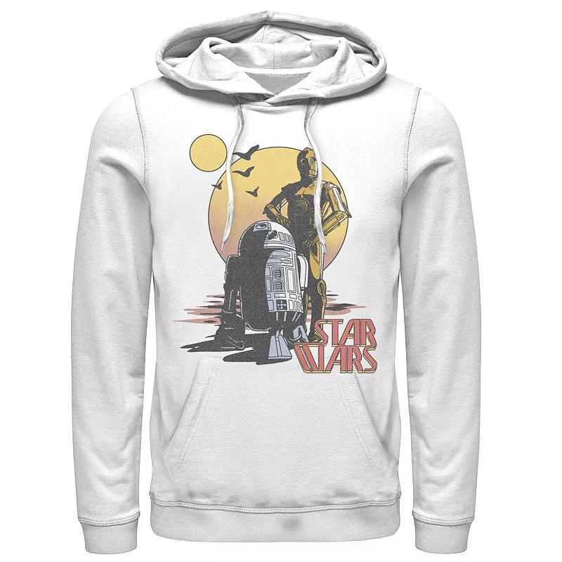 Mens Star Wars C-3PO And R2-D2 On Tatooine Retro Portrait Hoodie Product Image