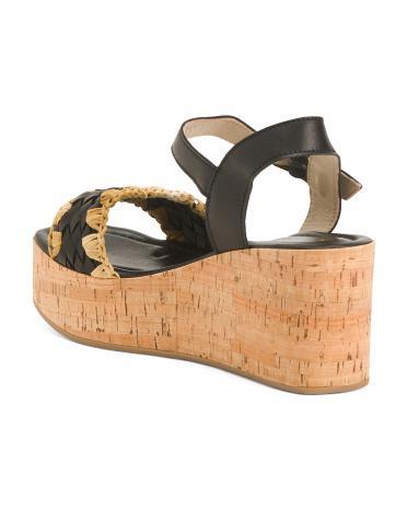 Leather Joelle Wedge Sandals for Women Product Image