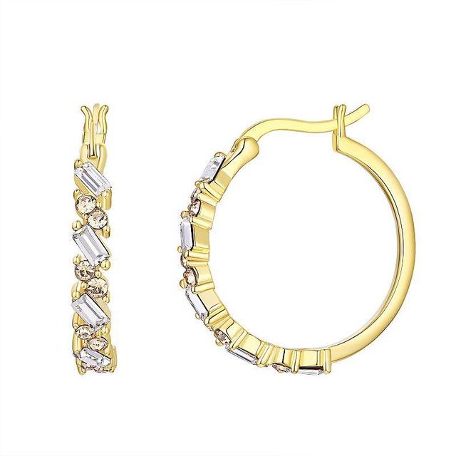 Chrystina White & Honey Crystal Hoop Earrings, Womens Product Image