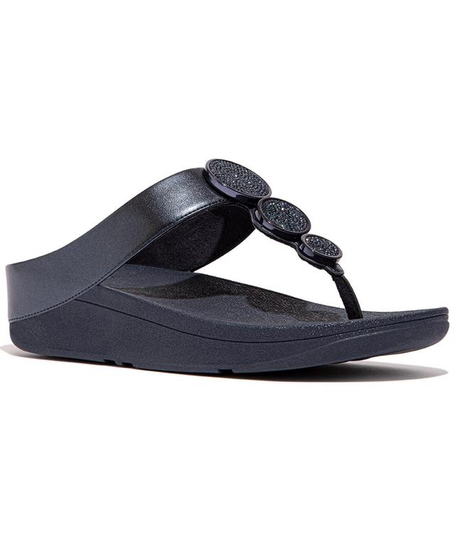 FitFlop Womens Halo Bead-Circle Metallic Toe-Post Sandals Product Image