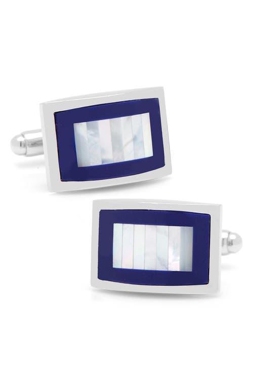 Lapis & Mother of Pearl Key Cuff Links, Blue Product Image