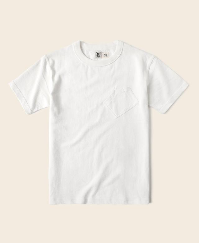 1930s Slanted Pocket Tubular T-Shirt - White Product Image