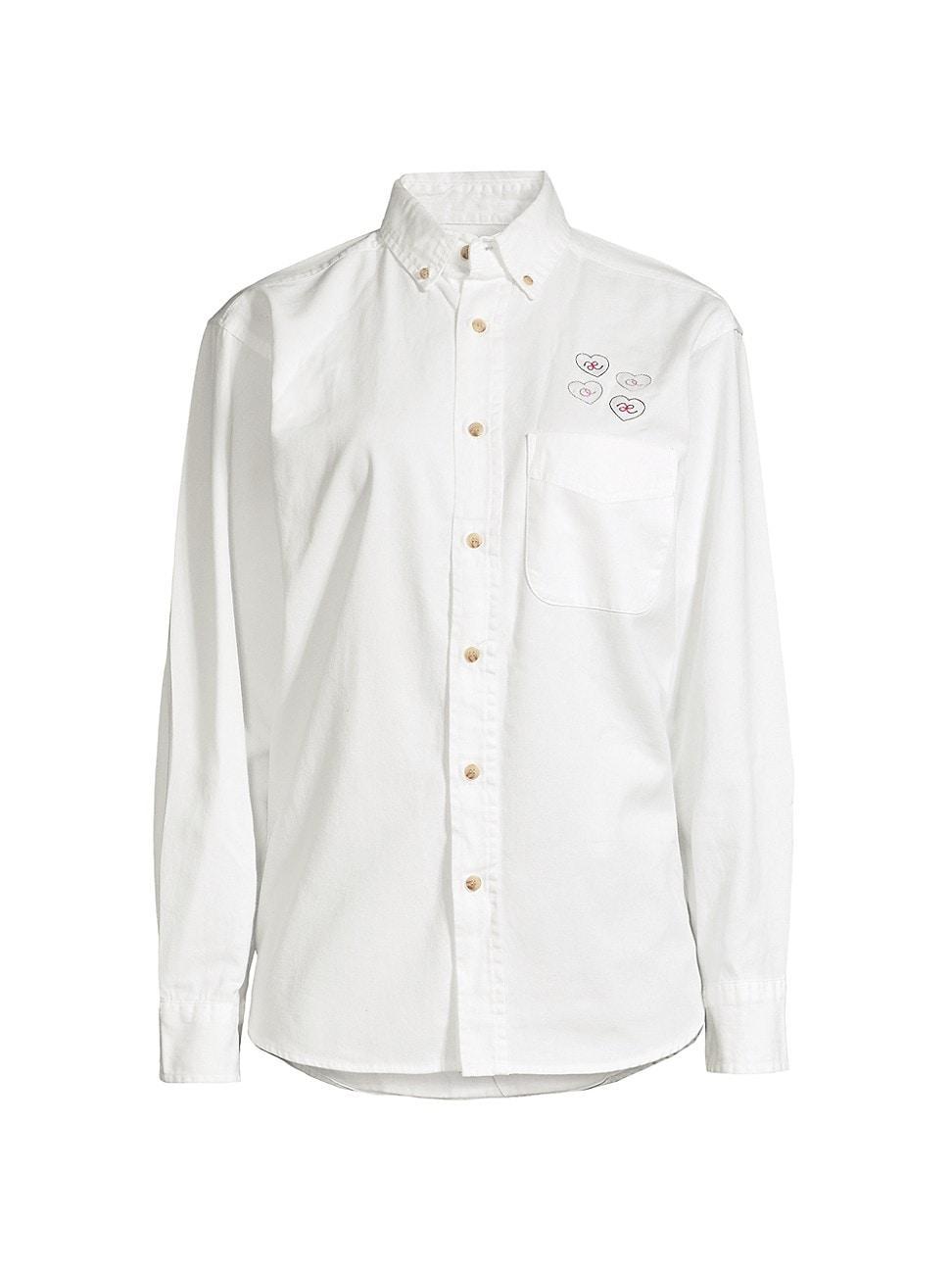 Oversized XOXO Button-Down Shirt Product Image