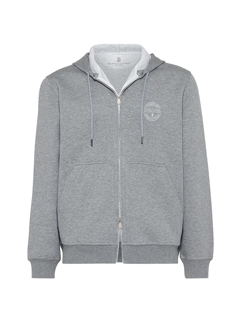 Mens Cotton, Cashmere and Silk French Terry Double Cloth Hooded Sweatshirt Product Image