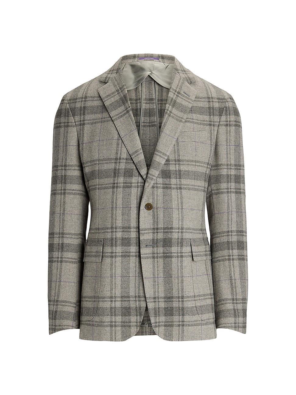 Mens Hadley Plaid Wool Two-Button Jacket Product Image