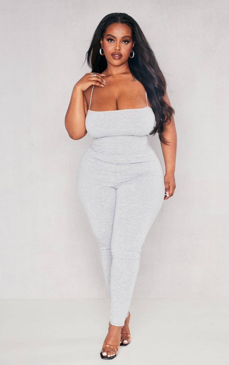 Plus Grey Basic Strappy Jumpsuit Product Image