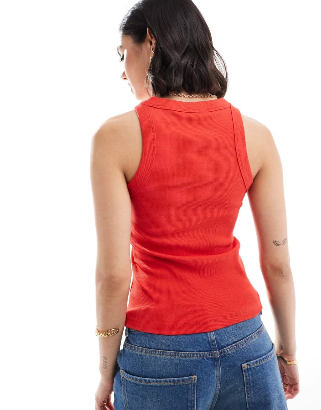 Mango racer front tank top in red Product Image