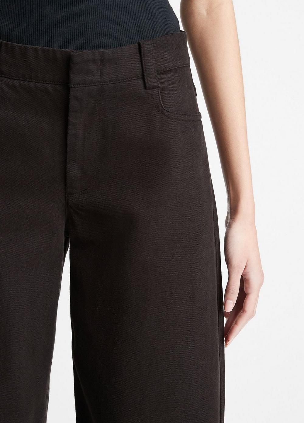 Washed Cotton Twill Wide-Leg Pant Product Image