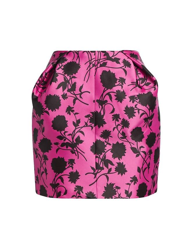 Womens Silhouette Floral Ruched Miniskirt Product Image