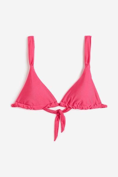 H & M - Padded Triangle Bikini Top - Pink Product Image