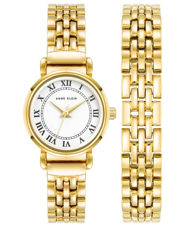 Anne Klein Womens Quartz Gold-Tone Alloy Watch 24mm Set Product Image