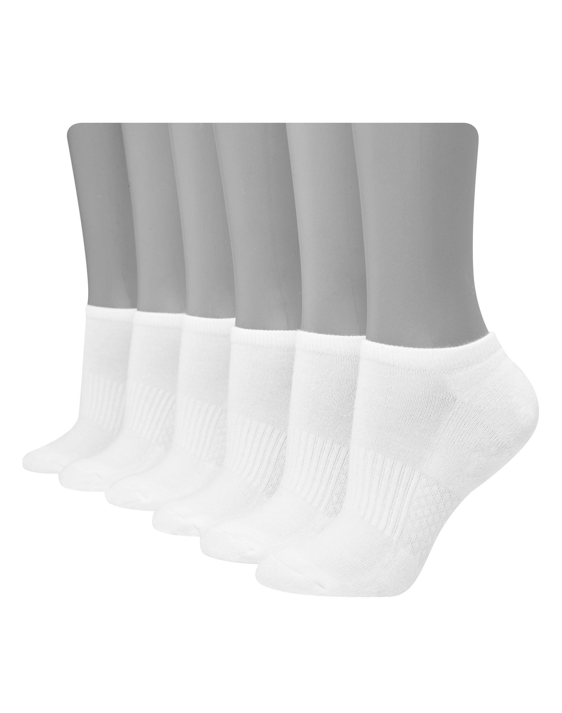 Hanes Womens Performance Cushioned No Show Socks, 6-Pack Black w/Marle 5-9 Product Image