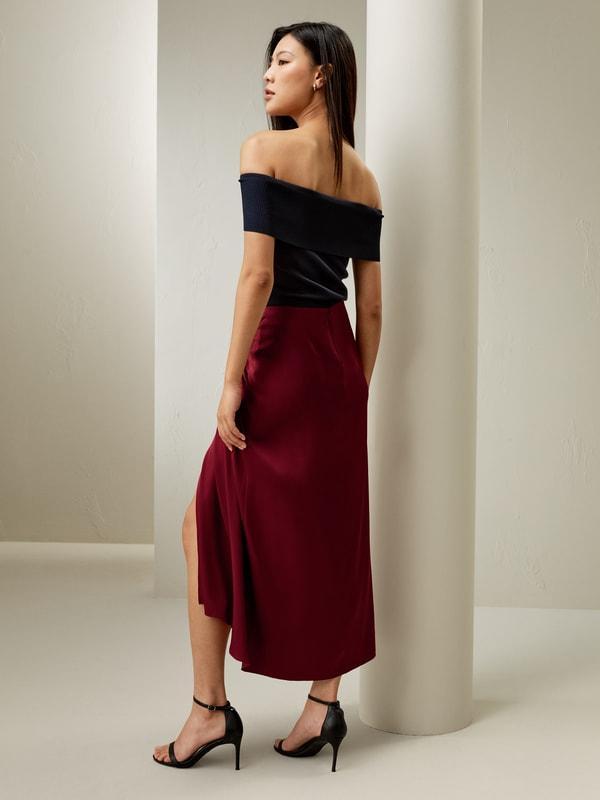 Coastline Silk Midi Skirt Product Image