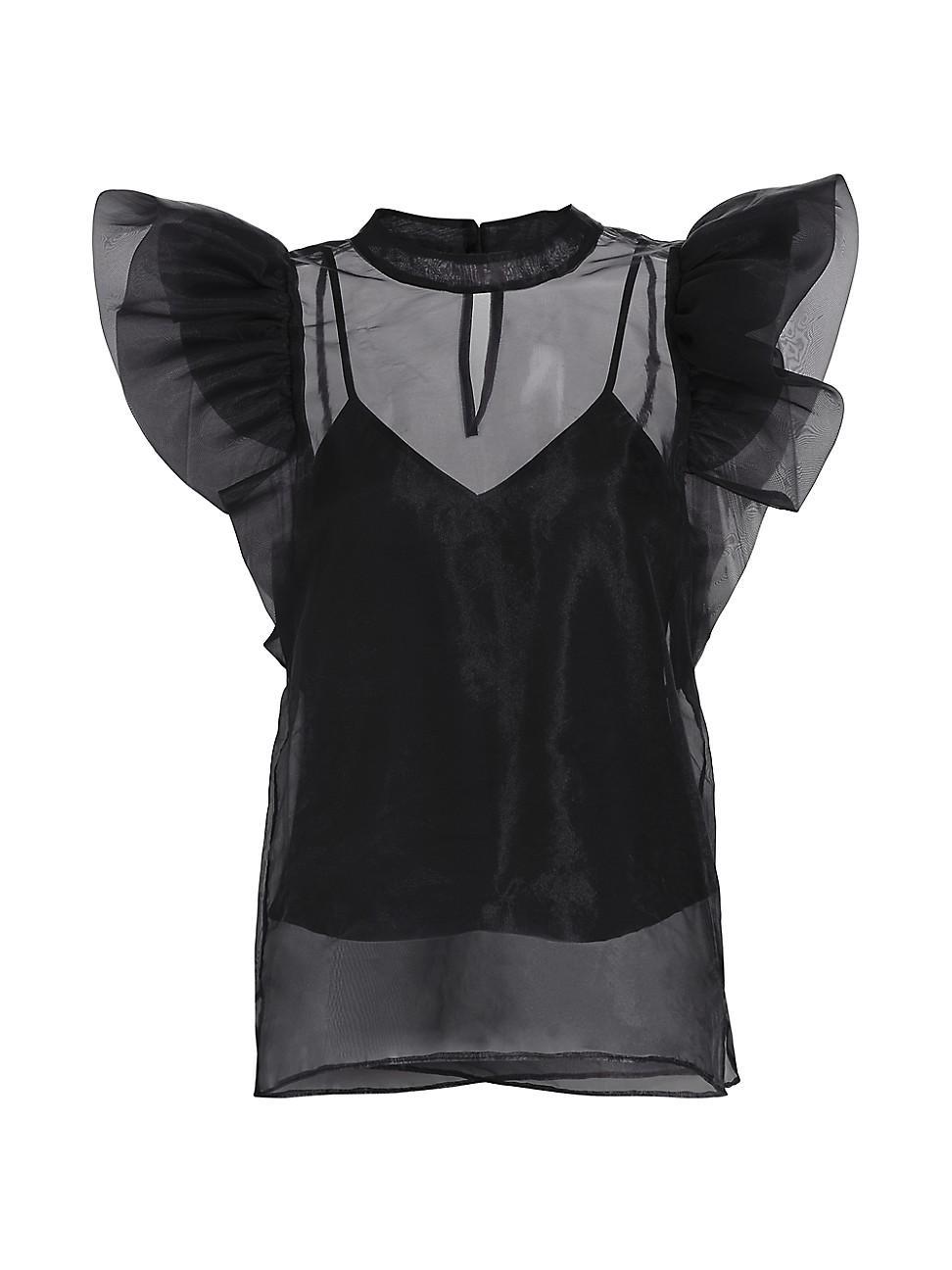 Womens Corina Ruffled Organza Top Product Image