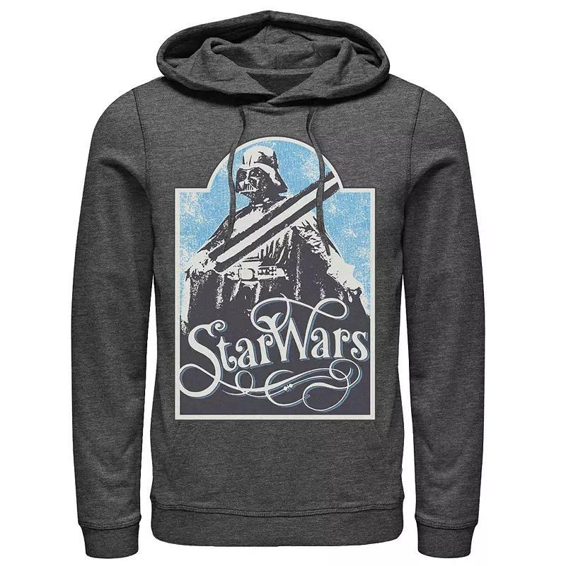 Mens Star Wars Retro Vader Poster Hoodie Grey Heather Product Image