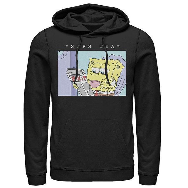 Mens SpongeBob SquarePants Sips Tea Meme Hoodie Product Image