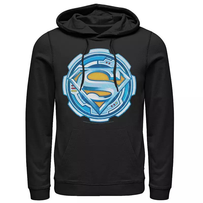 Mens DC Comics Superman Chrome Gear Chest Logo Hoodie Product Image