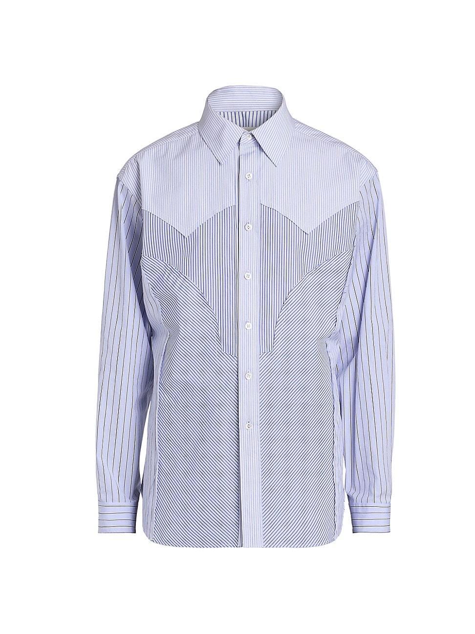 Mens Striped Cotton Long-Sleeve Shirt Product Image