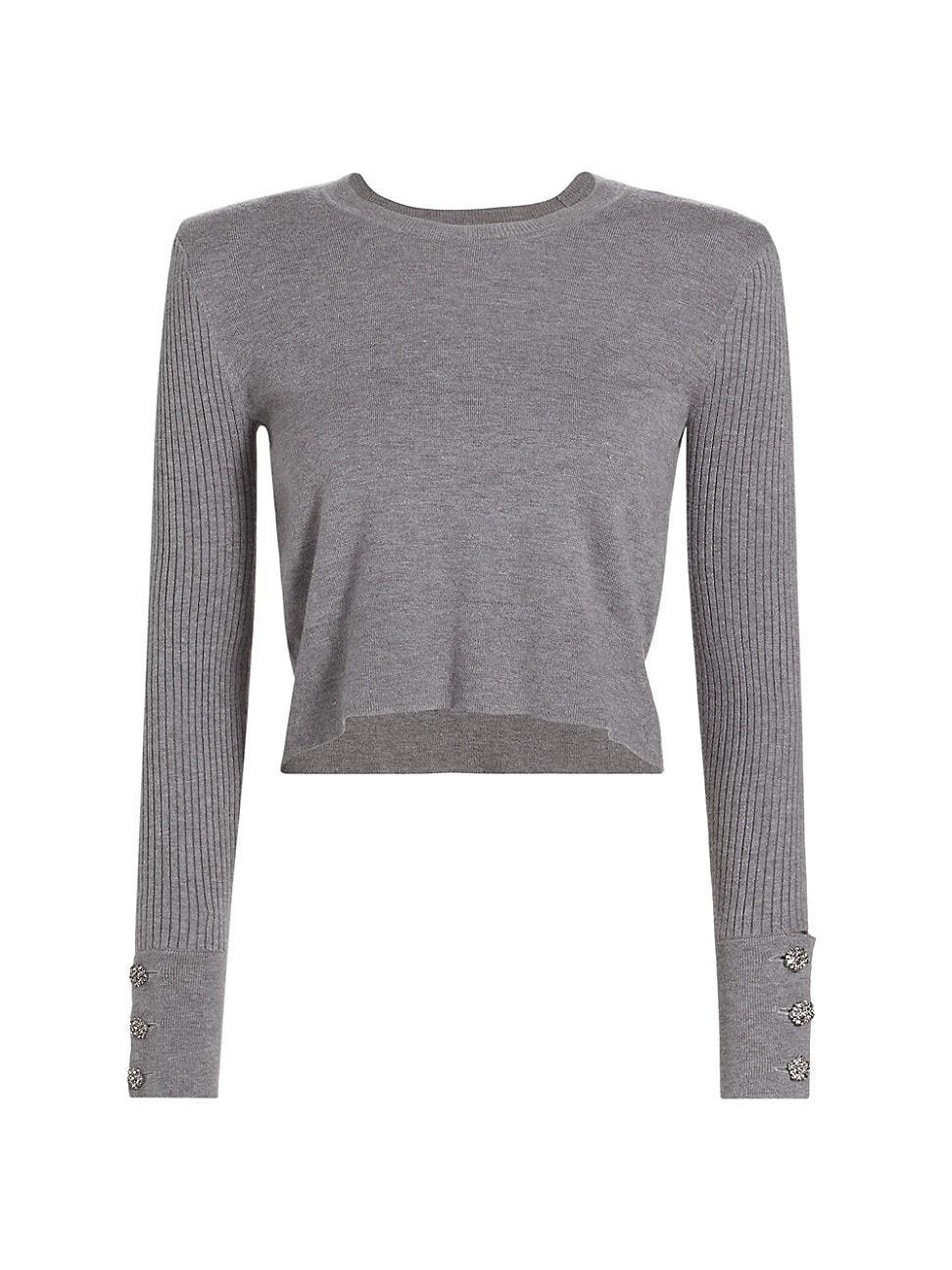 Womens Sky Crewneck Crop Sweater Product Image