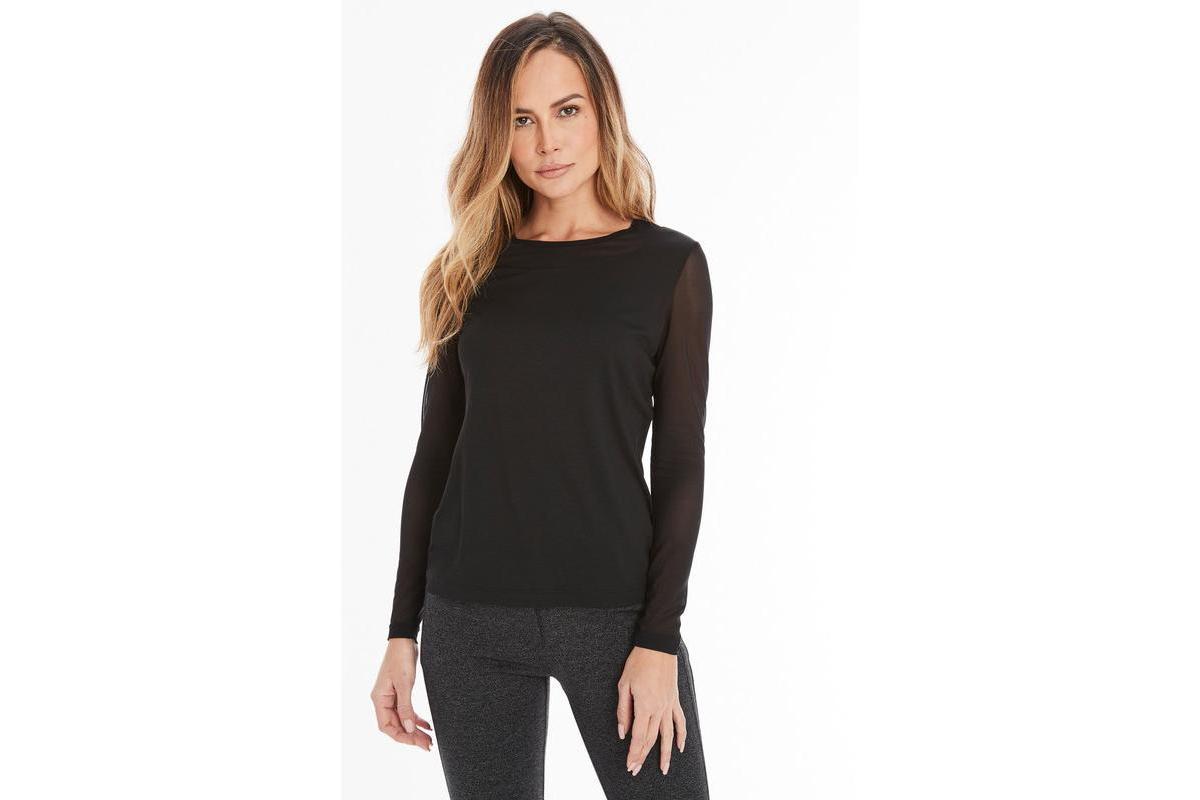 Anatomie Womens Kim Mesh-Sleeve Top in Pima Modal Product Image