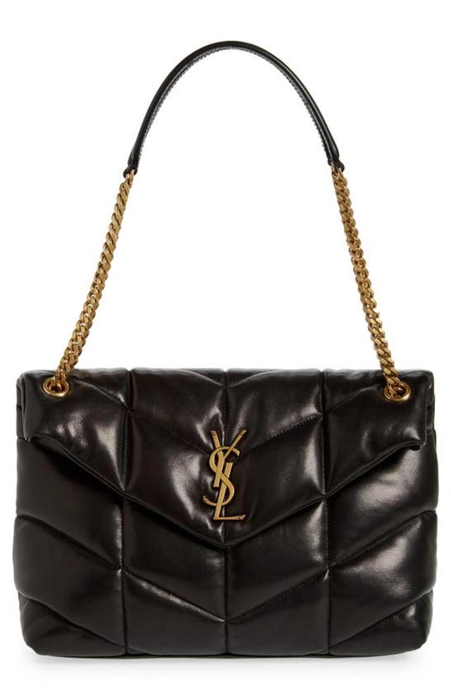 SAINT LAURENT Medium Loulou Puffer Quilted Leather Crossbody Bag In Nero Product Image