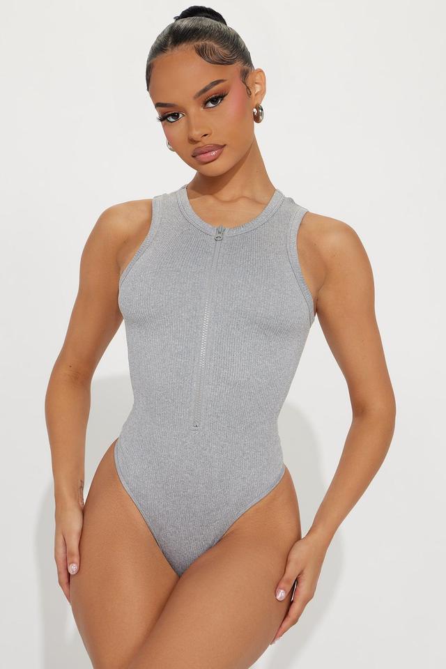 Show And Tell Seamless Bodysuit - Heather Grey Product Image