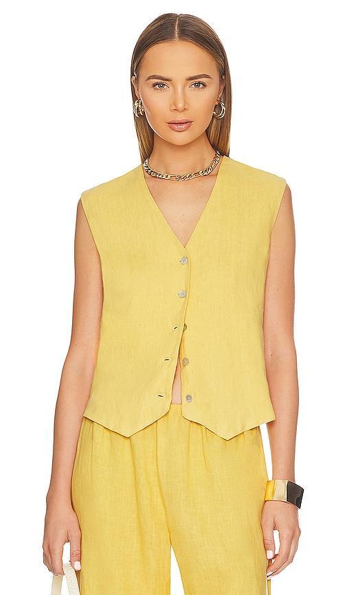 DONNI. Vest in Yellow. Product Image