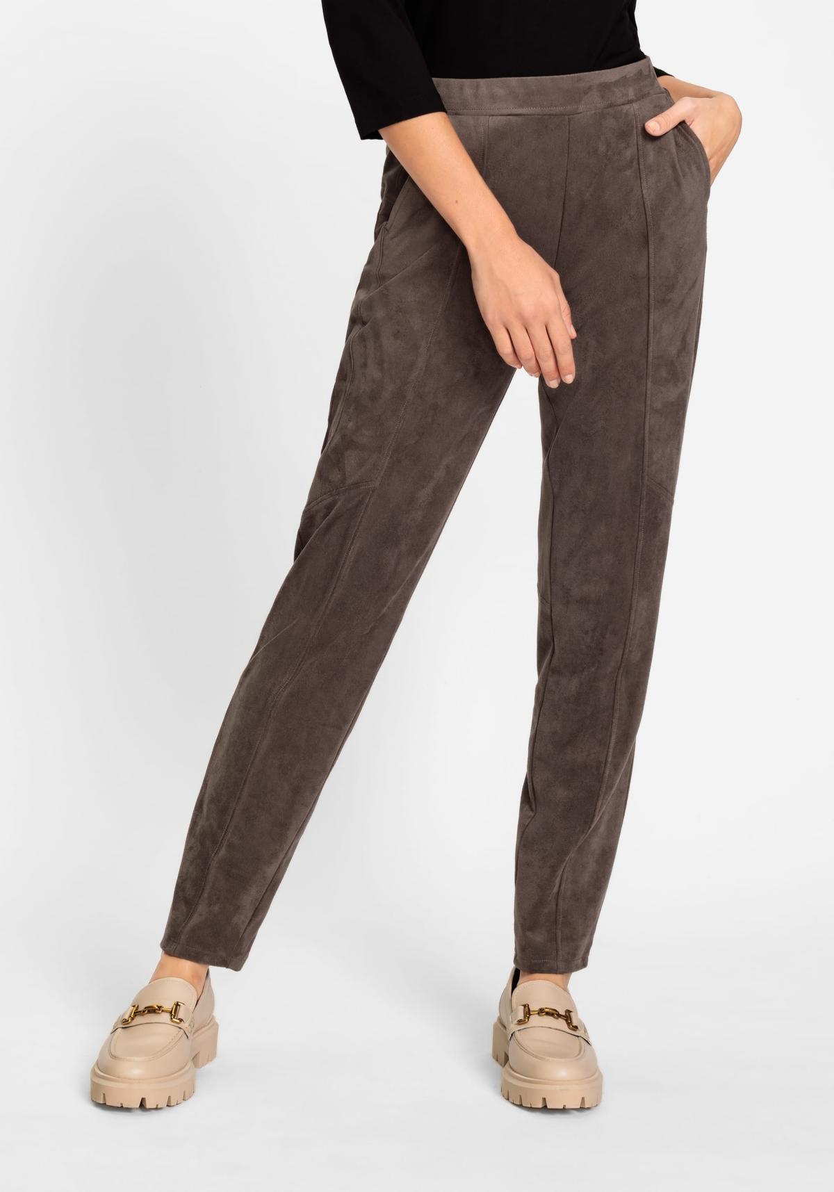 Olsen Womens Lisa Fit Straight Leg Faux Suede Pull-On Pant Product Image