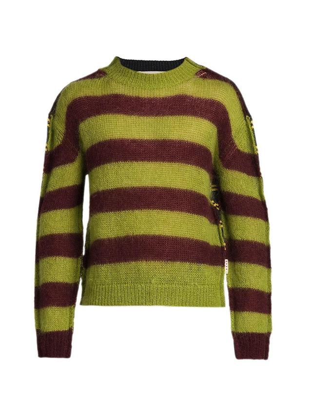 Mens Half-and-Half Striped Knit Sweater Product Image