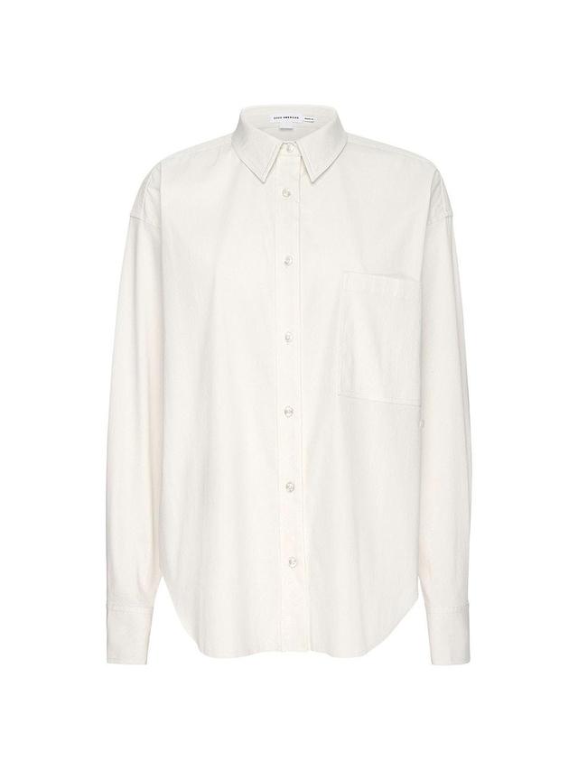 Womens Poplin Button Shift Shirt | Cloud White, Size 2XL | Good American by Khlo Kardashian Product Image