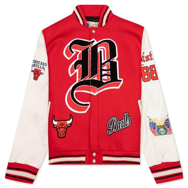 Wool & Leather Varsity Jacket - Bulls Male Product Image