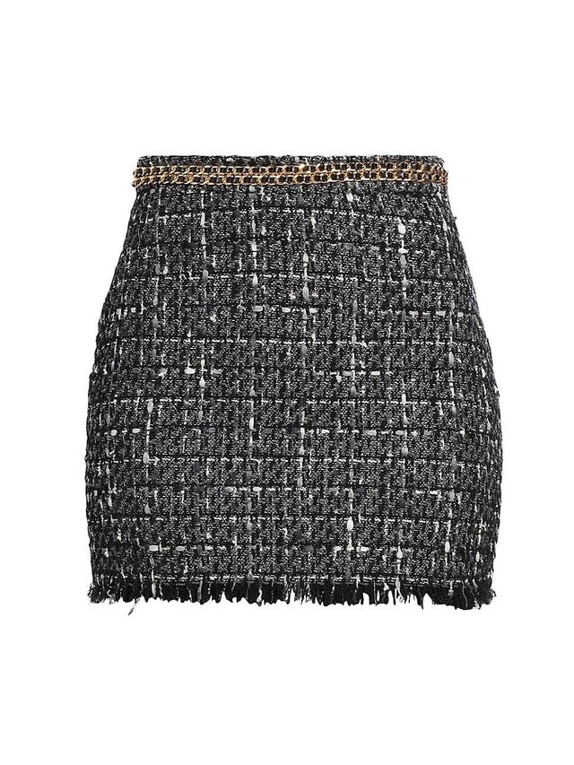 Womens Stella Chain-Embellished Tweed Miniskirt Product Image