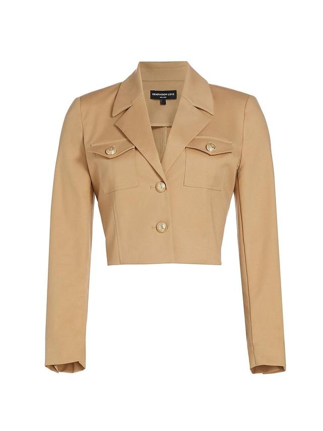 Womens Karl Gabardine Cropped Blazer Product Image