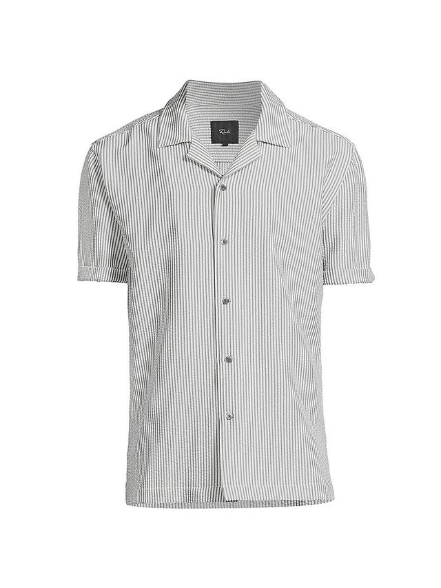 Mens Amalfi Striped Seersucker Camp Shirt Product Image