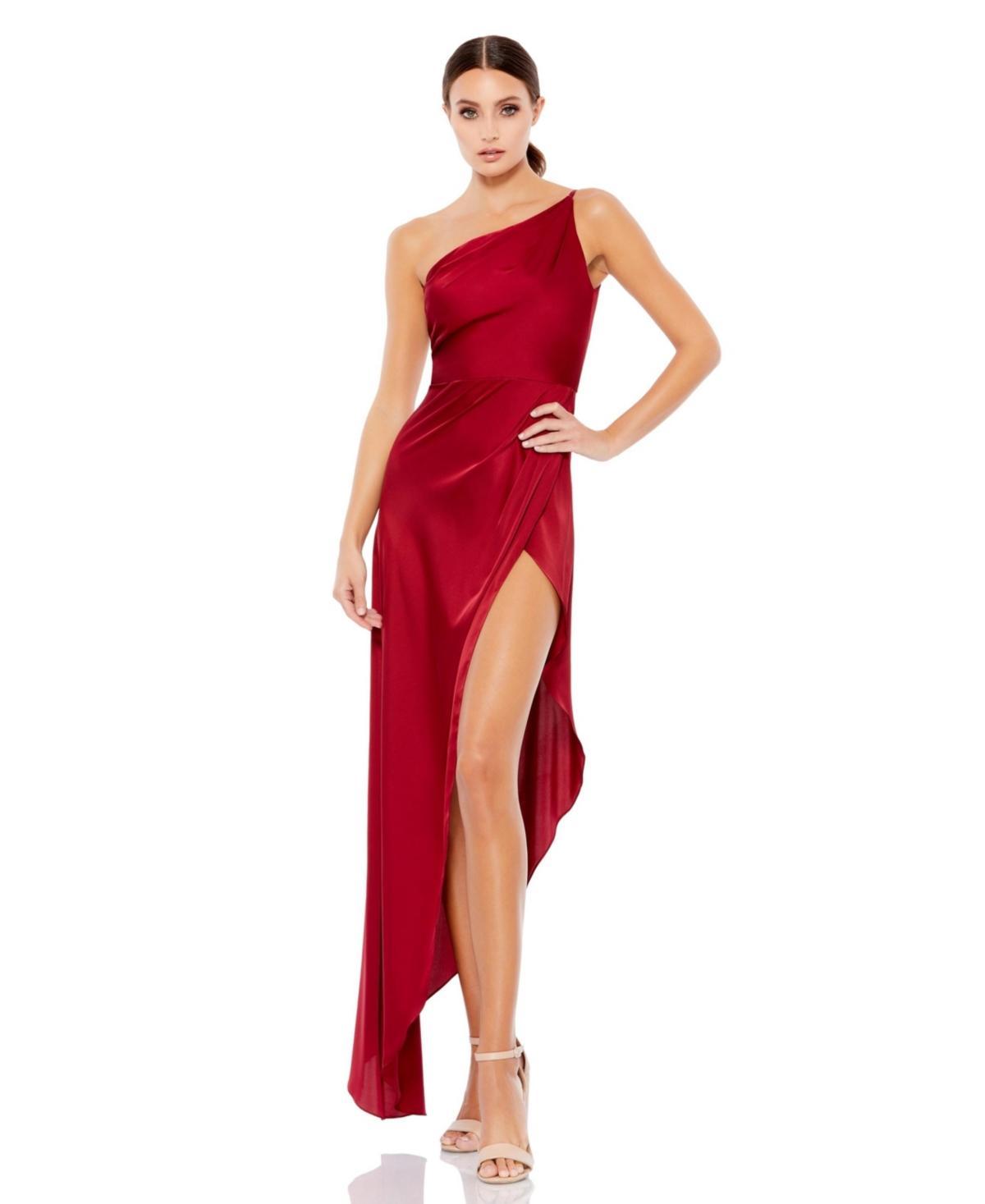 Mac Duggal Womens Ieena Asymmetrical One Shoulder Gown Product Image