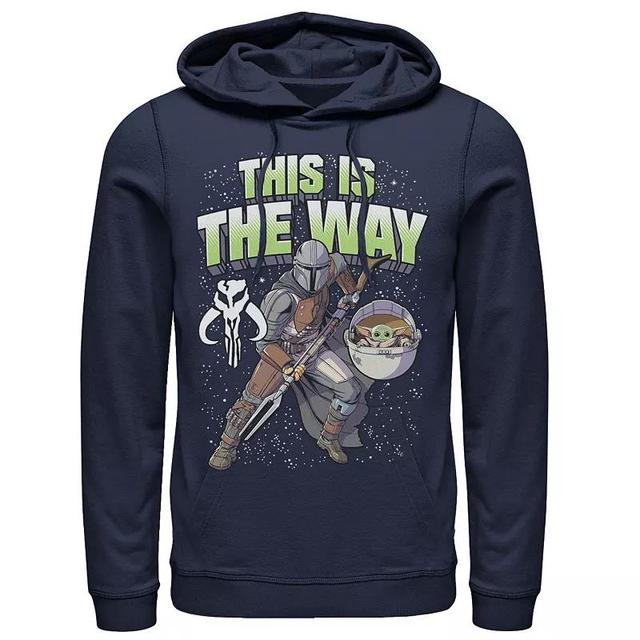 Mens Star Wars: The Mandalorian This Is The Way Action Pose Hoodie Blue Product Image