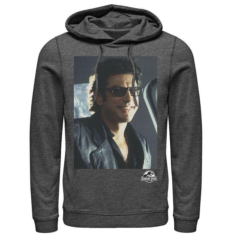 Mens Jurassic Park Goldblum Sly Smile Hoodie Grey Heather Product Image