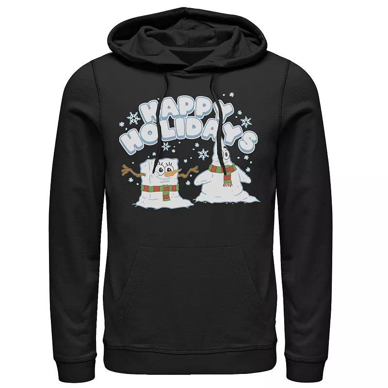 Mens Nickelodeon SpongeBob SquarePants Snowmen Happy Holidays Hoodie Product Image