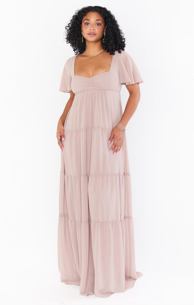 Nicole Maxi Dress ~ Soft Beige Chiffon Product Image